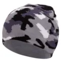 Comodo berretto in maglia camouflage caldo invernale per uomo e donna, design casual. - Elastico 55-61cm / Camouflage Nero Grigio