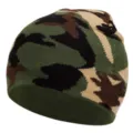 Dettaglio berretto in maglia mimetica con motivo in lana morbida e calda per inverno. - Elastico 55-61cm / Camo Verde