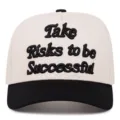 Cappellino da baseball con ricamo 3D, corona bianco sporco e visiera nera, unisex. - Regolabile 55-59cm / Take Nero