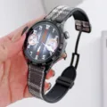 Tweed silicone composite watch strap replacement for smart watches with magnetic folding clasp. - 18mm / Off-White