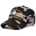 Berretto mimetico lavato retrò con ricamo aquila USA e design patriottico per anniversario. - Regolabile 55-59cm / Aquila Lavato Mimetico