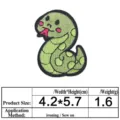 Cute cartoon green snake embroidered patch iron-on clothes repair DIY decorative badge - Green Snake (6159)
