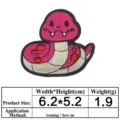 Cute cartoon pink snake embroidered patch iron-on clothing repair applique badge DIY decor - Pink Snake (6160)