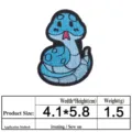 Cute blue snake embroidered patch for clothing repair, iron on or sew on applique. - Blue Snake (6161)
