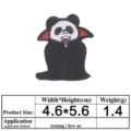 Cute vampire panda embroidered patch for clothing repair, iron on cloth badge DIY appliques. - Vampire Panda (6164)
