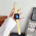 Cinturino per orologio in morbida pelle compatibile con Apple Watch, elegante cinturino giallo. - 38mm/40mm/41mm / Curcuma