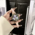 Ersatz Metall Harz Uhrenarmband kompatibel mit Smartwatch Luxus elegantes Zubehör Design - Huawei GT4 41MM (18mm) / Roségold und Weiß Harz