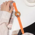 Bracelet de montre connectée en silicone orange compatible avec la série Huawei GT - 22 mm universel / Orange
