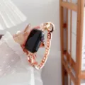 Glitzerndes Edelstahl Uhrenarmband kompatibel mit Apple Watch in Roségold mit edlem O-Design. - 38mm/40mm/41mm / Roségold