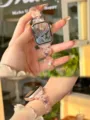 Rosa Harz Herz Uhrenarmband kompatibel mit Apple Watch stilvolles Ersatzarmband neu - Rosa Lila Muschel