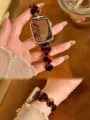 Stilvolles Resin Herz Uhrenarmband Ersatz kompatibel mit Apple Watch Armband Neu - Schildpatt