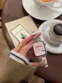 Starlight Metall Uhrenarmband kompatibel mit Apple Watch Serie, elegantes Ersatzarmband. - 38mm / Glänzendes Sternenlicht