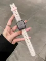 Διαφανές ροζ λουράκι ρολογιού συμβατό με Apple Watch, μαλακό λουράκι σιλικόνης. - Σκοτεινός Ιππότης / Ροζ Άμμου Λουράκι Jelly