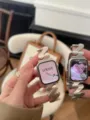 Ersatz Metallglied Armband fuer Apple Watch, elegantes Design in Sternglas und Silber. - Glänzendes Silber