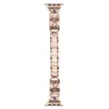 Detailed view of the rose gold metal watch band featuring bow and crystal inlay for smartwatches. - Rose Gold (Bow Rhinestone)