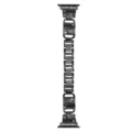 Black metal apple watch band with cute dog engravings and colorful zircon crystal charms. - New S10 46mm / Black (Puppy Rhinestone)
