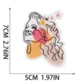 Artistic face embroidery patch, iron-on DIY cloth applique for bags and clothes, 7x5cm. - Artistic Face Flower Style (W3HD-115-06)