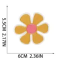 Cute sunflower embroidery patch iron on badge applique for clothing bags DIY crafts 6cm - Yellow Petal Pink Center Sunflower Style (W3HD-095-15)