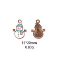 Pendentif breloque DIY en alliage métallique émaillé bonhomme de neige pour bracelet collier - Style Bonhomme de Neige Bleu (#2)