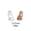 Pendentif renard en alliage accessoire bijoux DIY 12x21mm 0.86g pour bracelet collier - Style Renard Double Face (#3)