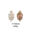 Pendentif en alliage de rose émaillé accessoire bijoux DIY 11x20mm pour collier bracelet - Style Rose Bleue (#5)