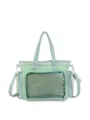 Borsa ita a pois verdi con finestra trasparente, graziosa borsa a tracolla Lolita giapponese. - Borsa Singola / Verde
