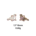 Joli pendentif charme en alliage émaillé phoque pour bracelets colliers DIY, 13x18mm, 0.68g. - Style Phoque (#10)