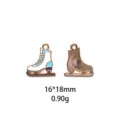 DIY patins à glace breloques émail pour collier bracelet fabrication bijoux accessoires 2pcs - Style Patins à Glace (#12)