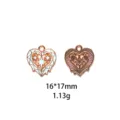 Vue détaillée de pendentif cœur en alliage émaillé avec motif étoile géométrique 16x17mm. - Style Coeur Étoilé (#16)