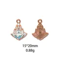 Gros plan sur pendentif château de glace émaillé en alliage pour création bijoux DIY. - Style Château de Glace (#17)