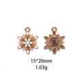 Hiver flocon de neige alliage pendentif DIY bijoux accessoire charme, taille 15x20mm, poids 1.03g. - Style Émail Flocon (#19)