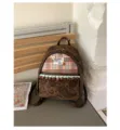 Mochila retro paisley para mujer, pequeño bolso vintage con bolsillo de cuadros. - S / Paisley - verde