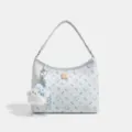 Bolso de hombro azul claro con estampado de gato y dije de peluche, bolso elegante. - Bolsa Individual / Azul