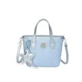 LUXE KITTY bolso azul con estrellas mujer bolso de hombro cruzado tote con colgante plata - Bolsa Individual / Azul