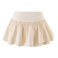 Beige gerüschter Stufenminirock für Damen, taillierter A-Linien Streetwear Sommerstil. - S / Beige