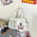 Bolso ita anime japonés gran capacidad bandolera transparente bolso hombro diseño - Blanco Roto