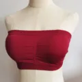 Roter nahtloser Bandeau-Bra für Damen, bequeme gerippte elastische Sport-Unterwäsche. - 6XL / Oberteile / Burgunderrot