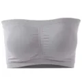 Seamless bandeau bra for women, gray strapless stretch tube top, comfortable sports underwear. - 6XL / Tops / Light Gray