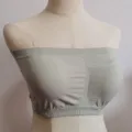Seamless bandeau bra for women, anti-glare double-layer strapless sports underwear in light green. - 6XL / Tops / Olive Green
