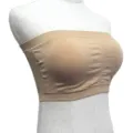 Seamless strapless bandeau bra for women, comfortable breathable double layer tube top. - 3XL / Top (Hollow Back) / Nude