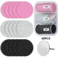 Detailansicht des 60-teiligen Nagelschleifscheiben-Sets mit Aufbewahrungsbox und Metallgriff. - Nagelschleif-Set 04 / 25mm (80#/150#/240#) ai-60 Stück/Packung