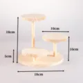 Solid wood 3-tier display stand multi-layer shelf for jewelry and action figures. - Tiered Triple Circular Style (SPZL-429) / Natural Wood Color