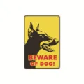Vintage metal warning sign Doberman dog beware sign 19x14cm wall decor retro plaque - 7307