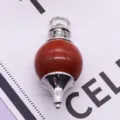 Pendente a pendolo in pietra rossa naturale perla trottola DIY collana accessorio gioiello - 18x40mm / Diaspro Rosso