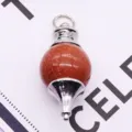 Pendentif pendule en pierre de sable d'or perle en forme de toupie pour collier DIY bijoux - 18x40mm / Pierre de Sable d'Or