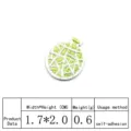 Gedetailleerd uitzicht van groene meloen borduurwerk patch met afmetingen en gewicht kleding - Netmeloen Stijl (8963-12)