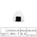 Gedetailleerd uitzicht van kleine onigiri rijstbal geborduurde patch met maattabel. - Japanse Rijstbal Stijl (8963-13)