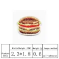 Hamburger geborduurde patch DIY decoratieve sticker zelfklevende schattige voedselbadge kleding - Heerlijke Kleine Burger Stijl (8963-14)
