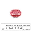 Kleine rode geborduurde stoffen patch DIY kleding decoratie accessoire met zelfklevende rug. - Rood Wit Hart Stijl (8963-15)