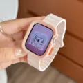 Cinturino magnetico in silicone rosa e custodia protettiva per Apple Watch, stile chic. - 40/41MM (Universale per S7 S8 S9) / Bianco + Custodia Rosa